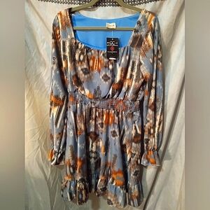 FINAL PRICE DROP NWT Peach Tree/Gabriel Clothing 3/4 sleeve ruffled Midi Size L